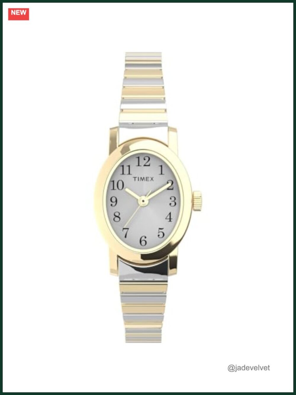 Timex Cavatina Oval Gold-Tone Brass Watch Petite Expansion Band Women's